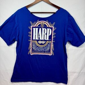 Harp Beer‎ Graphic Tee Guinness Irish Brew Custom Neckline Women's Sz XL No Tag